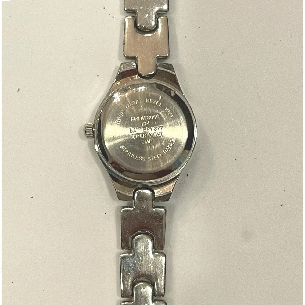 FMD‎ Pink Butterfly Dial Silver Tone Link Bracelet Watch FMDWS059 Japan Movt